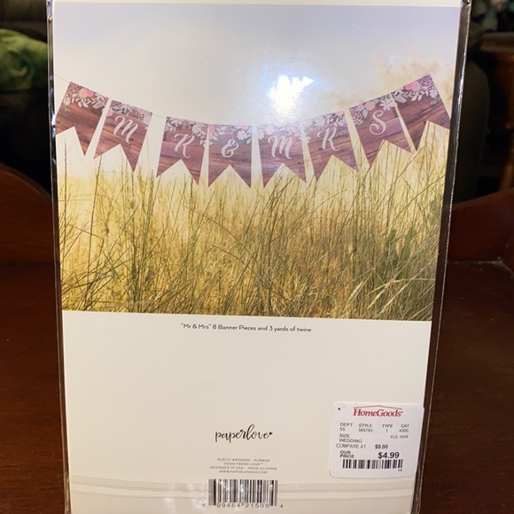 NWT Wedding Decor Unopened Paper Love Set: Mr & Mrs Banner & Table Numbers - Picture 9 of 9